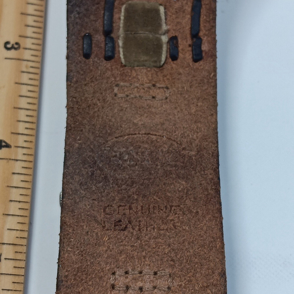 Rare Fossil Wide Strap Watch Green 30mm Face Leather 32mm Original Strap Womens - Picture 5 of 12